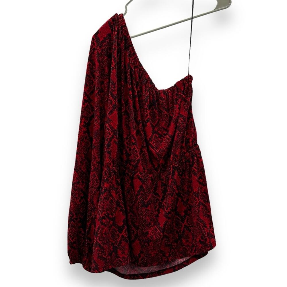 Michael Kors Red Snake‎ Python One Shoulder Long … - image 5